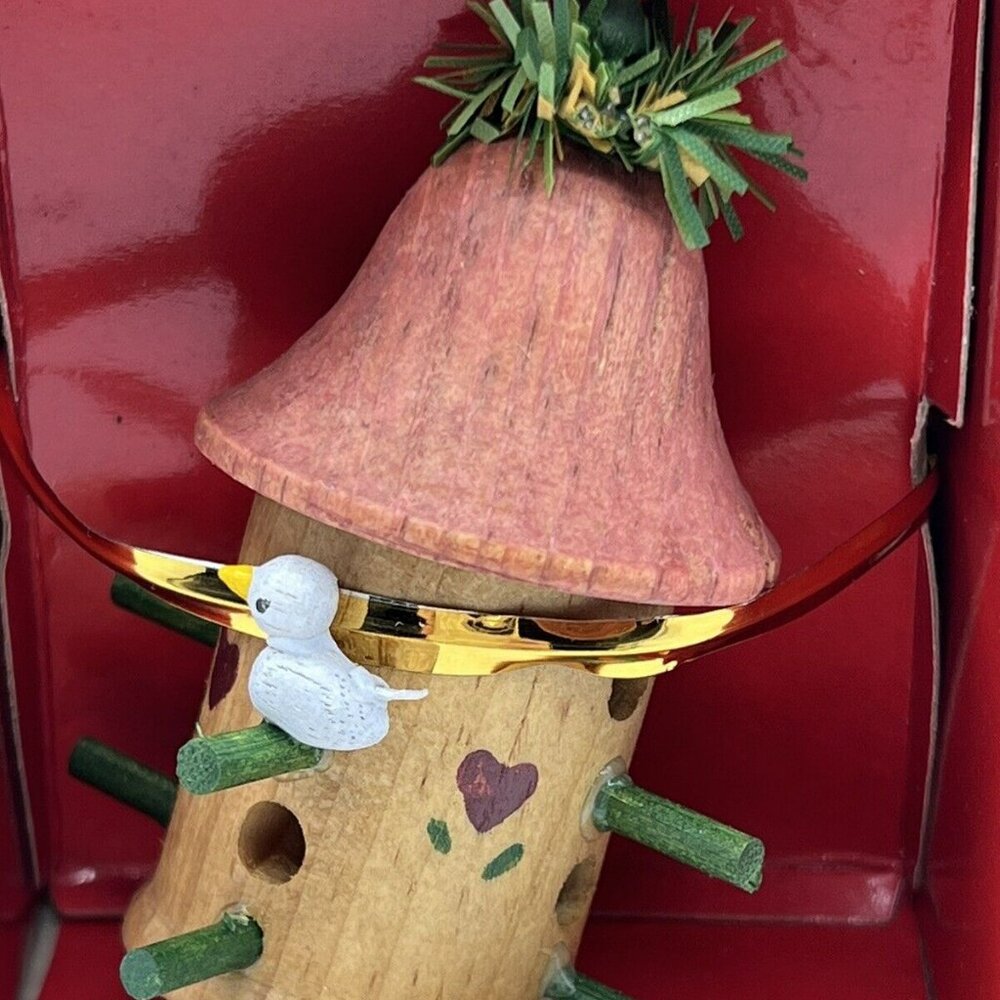Enesco Small Wonders Home Tweet Home Ornament‎ Wooden Birdhouse 1989 Vintage